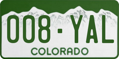 CO license plate 008YAL