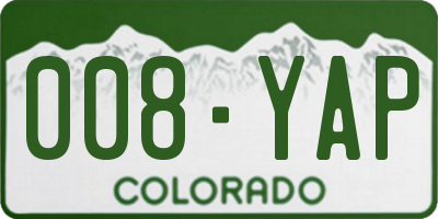 CO license plate 008YAP