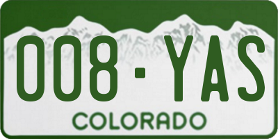 CO license plate 008YAS