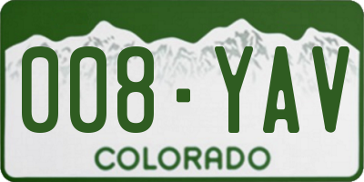 CO license plate 008YAV