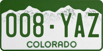 CO license plate 008YAZ