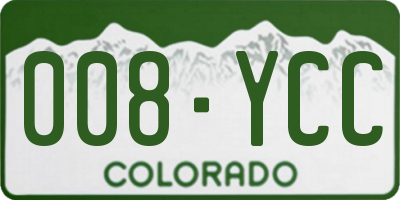 CO license plate 008YCC