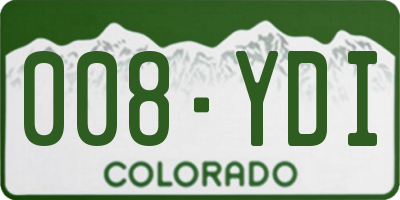 CO license plate 008YDI