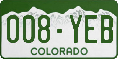 CO license plate 008YEB