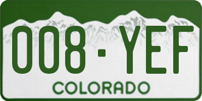 CO license plate 008YEF