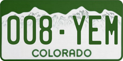 CO license plate 008YEM