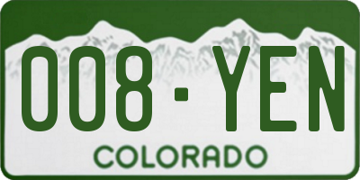 CO license plate 008YEN