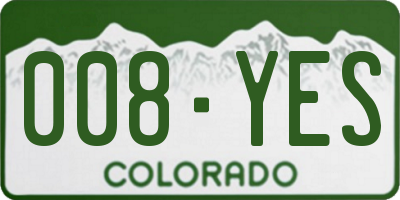 CO license plate 008YES
