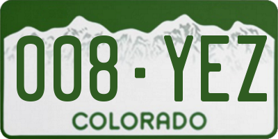 CO license plate 008YEZ