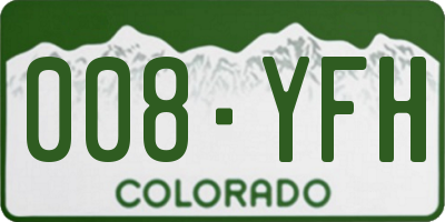 CO license plate 008YFH
