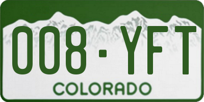 CO license plate 008YFT