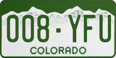 CO license plate 008YFU
