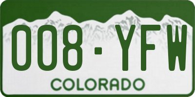 CO license plate 008YFW