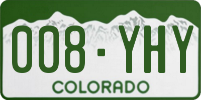 CO license plate 008YHY