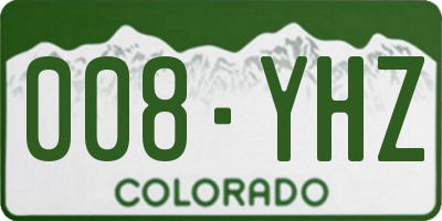 CO license plate 008YHZ