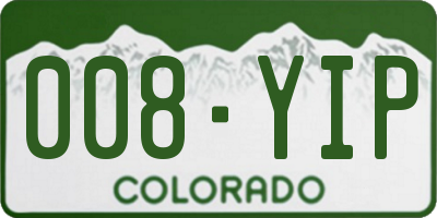 CO license plate 008YIP