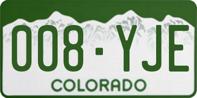 CO license plate 008YJE