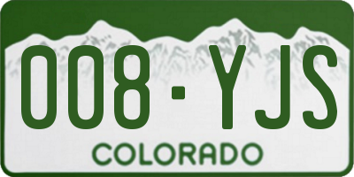 CO license plate 008YJS