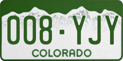 CO license plate 008YJY
