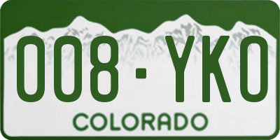 CO license plate 008YKO