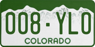 CO license plate 008YLO