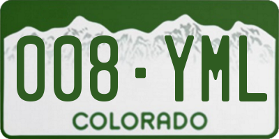 CO license plate 008YML