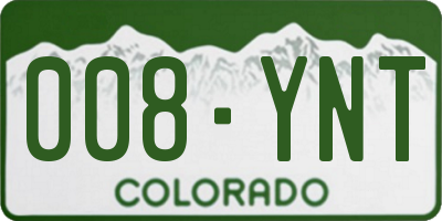 CO license plate 008YNT