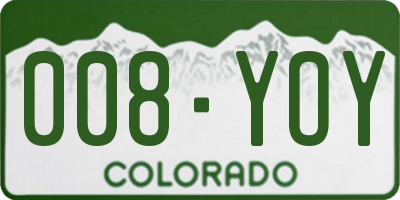 CO license plate 008YOY