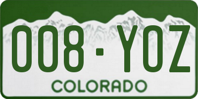 CO license plate 008YOZ