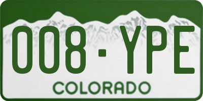 CO license plate 008YPE