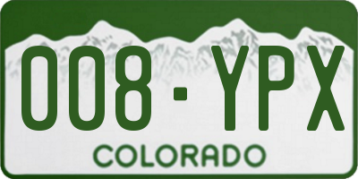 CO license plate 008YPX