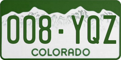 CO license plate 008YQZ