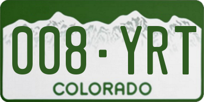 CO license plate 008YRT