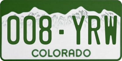 CO license plate 008YRW