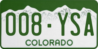 CO license plate 008YSA