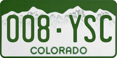 CO license plate 008YSC