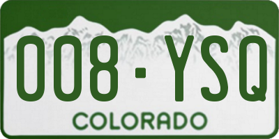 CO license plate 008YSQ