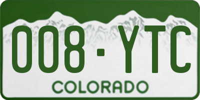 CO license plate 008YTC