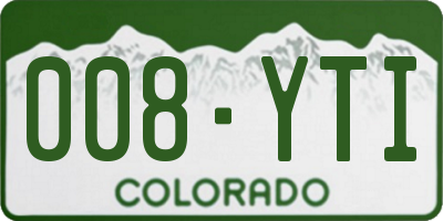 CO license plate 008YTI