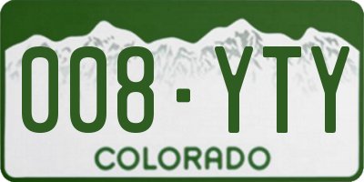 CO license plate 008YTY