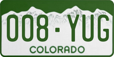 CO license plate 008YUG