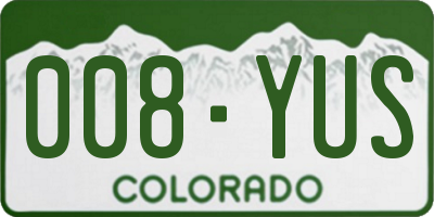 CO license plate 008YUS