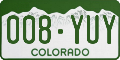 CO license plate 008YUY