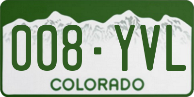 CO license plate 008YVL
