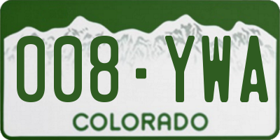 CO license plate 008YWA