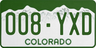 CO license plate 008YXD