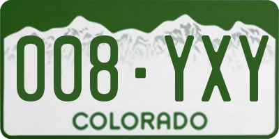CO license plate 008YXY