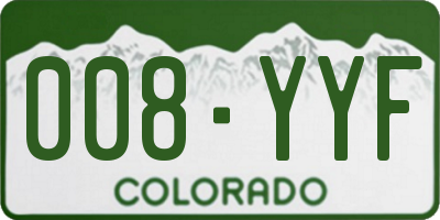 CO license plate 008YYF