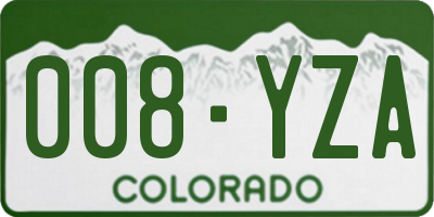 CO license plate 008YZA