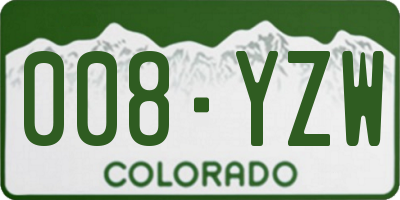 CO license plate 008YZW